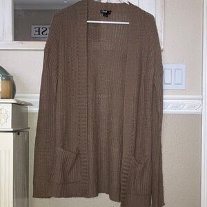Love J Tan Open-Front Cardigan